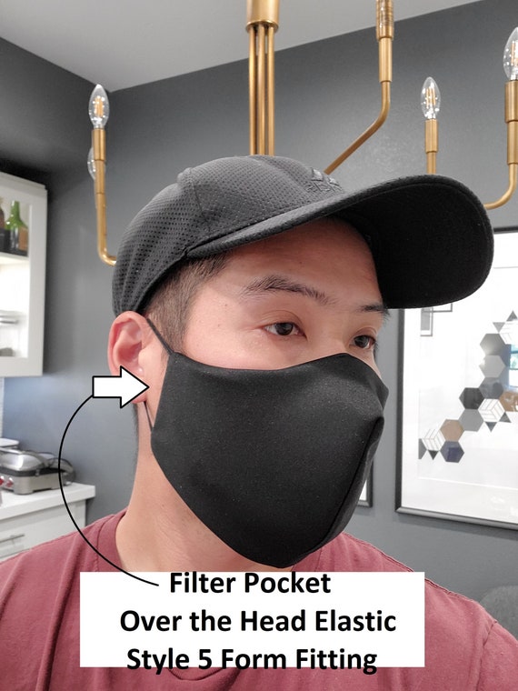 Over the Head Face Mask with Filter Pocket Designer Face Etsy