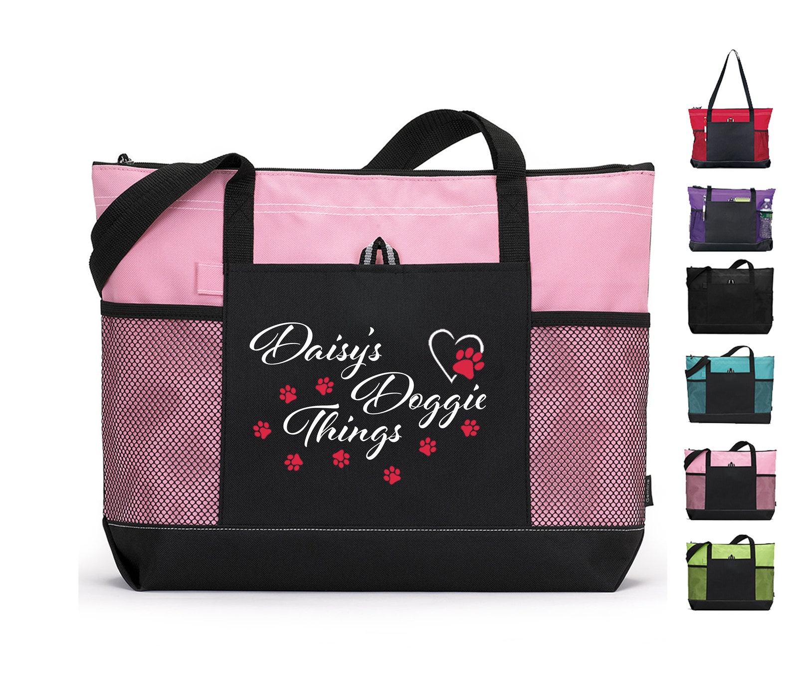 Personalized Dog Tote Bag with Zipper Doggy tote bag pet Etsy
