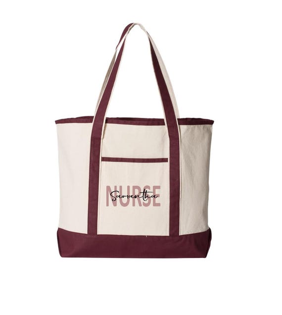 Personalized Nurse Tote Bag, Custom Nurse Gift With Name, Nurse Life Canvas Bag, Nurse Week Gift for Her, Nurse Graduation, Nurse Mom Gift