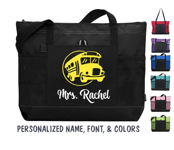 Personalized School Bus Driver Bag, Custom Bus Driver Tote Bag, Transit Driver Gift, Gift for Bus Driver Appreciation, Teacher Gift