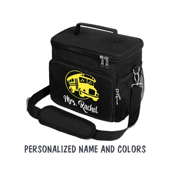 Custom School Bus Driver Lunch Bag, Personalized Teacher Lunch Box, Insulated Lunch bag for Transit Driver, Bus Driver Appreciation gift