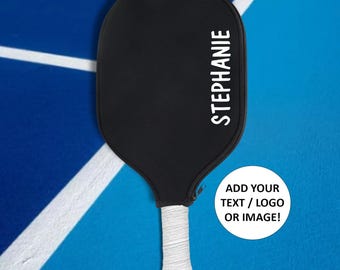 Personalized Pickleball Paddle Cover, Custom Name or Logo, Gift for pickleball players, Pickleball Gift, Team Gift, Vertical Text