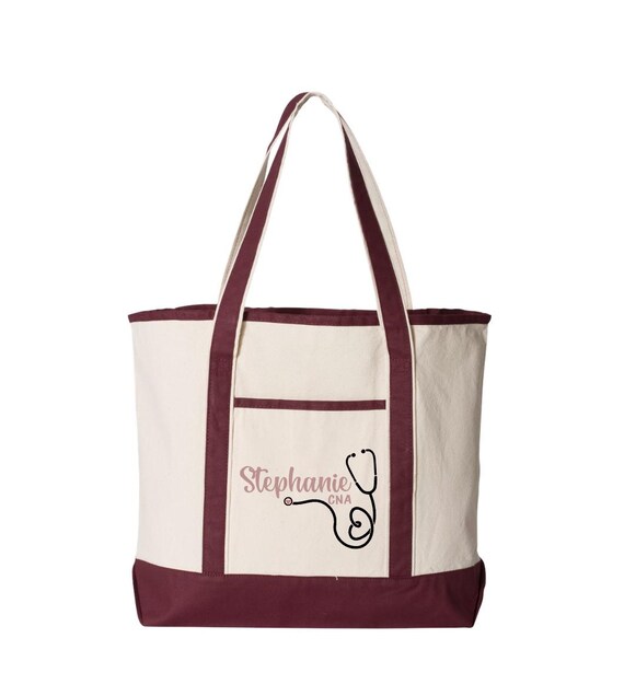 Custom CNA Tote Bag With Name, Personalized Nursing Assistant Bag, CNA Week Gift, Certified Nursing Assistant Gift, CNA Graduation Gift