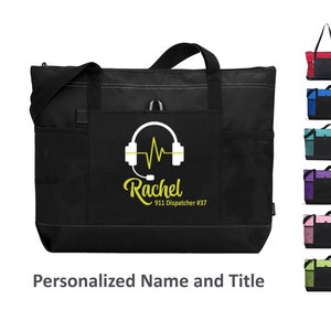 911 Dispatcher Bag, Personalized Bag for 911 tote bag, EMD Tote Bag, First Responder Gift EMS EMT Police Dispatch, 911 call bag,