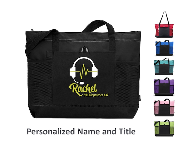 911 Dispatcher Bag, Personalized Bag for 911 tote bag, EMD Tote Bag, First Responder Gift EMS EMT Police Dispatch, 911 call bag,