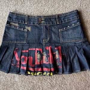 Von Dutch Denim Mini Skirt - Etsy