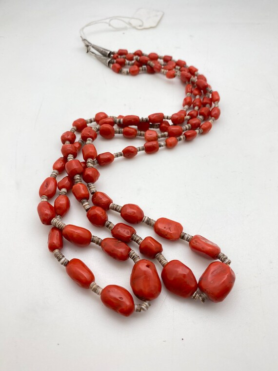 Vintage Coral Necklace, Natural Coral, Blood Red Color, -  Canada