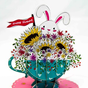 Wünsche blühen mit Liebe 3D Pop-up-Grußkarte.
