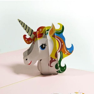 Unicorn 3D Pop-up Wenskaart.