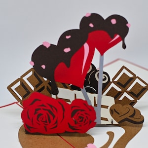 I love you, More than chocolate... 3D Pop Up Greeting Card.