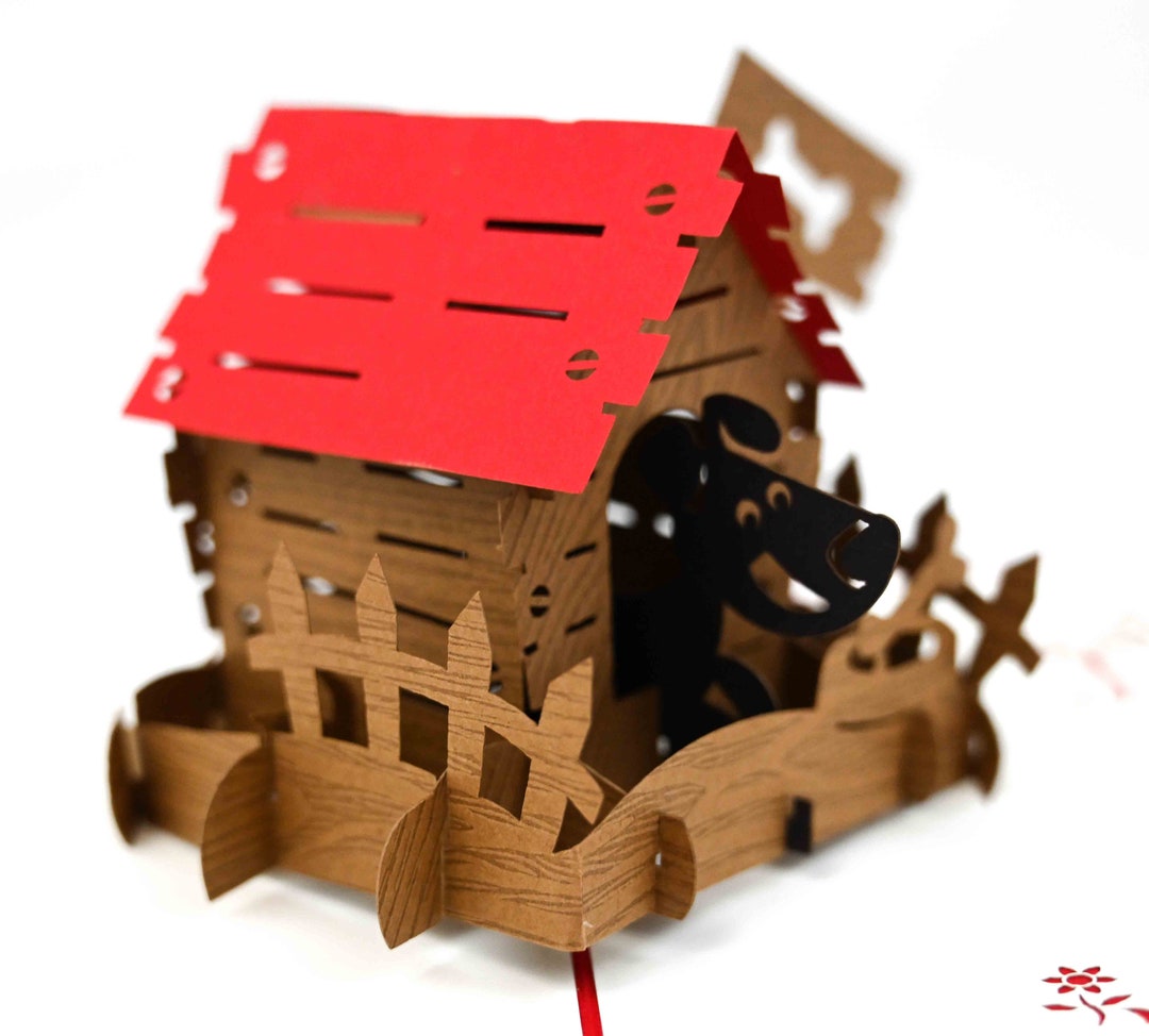 Dog House 3D Pop up Greeting Card. - Etsy