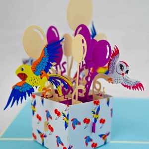 Caixa de presente de aniversário cartão pop-up 3D