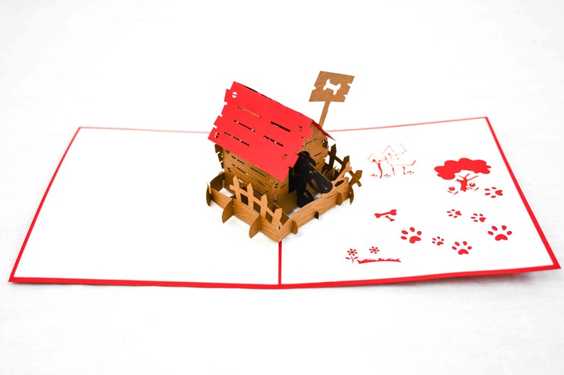 Dog House 3D Pop up Greeting Card. - Etsy