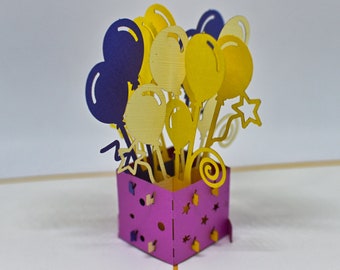Deseos con globo, Feliz Birthaday 3D Pop Up Card!