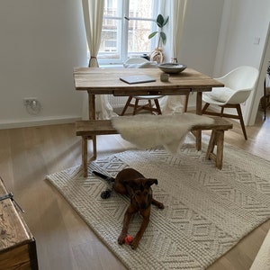 Reclaimed wood table Franz, with tapered legs image 2