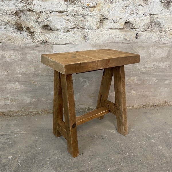 Stool old wood rustic stool decorative stool side table small table