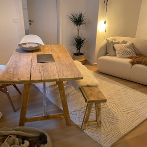 Reclaimed wood table Franz, with tapered legs image 5