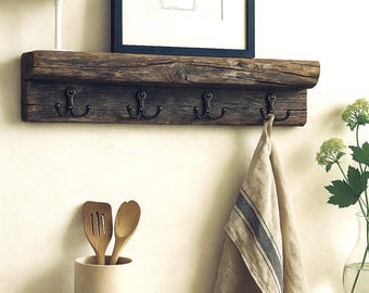 フローティングシェルフ、ワードローブ、収納付きフックレール