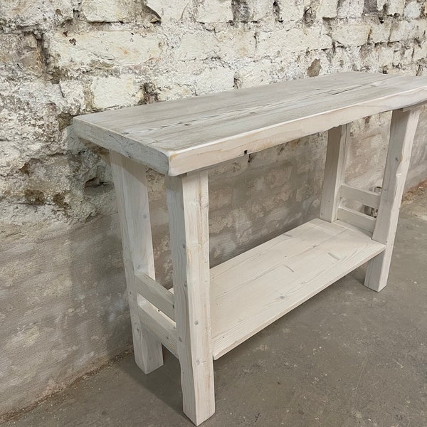 Table console avec tiroir Whitewash