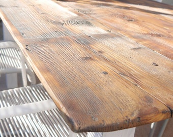 Farmhouse table with reclaimed wood finish