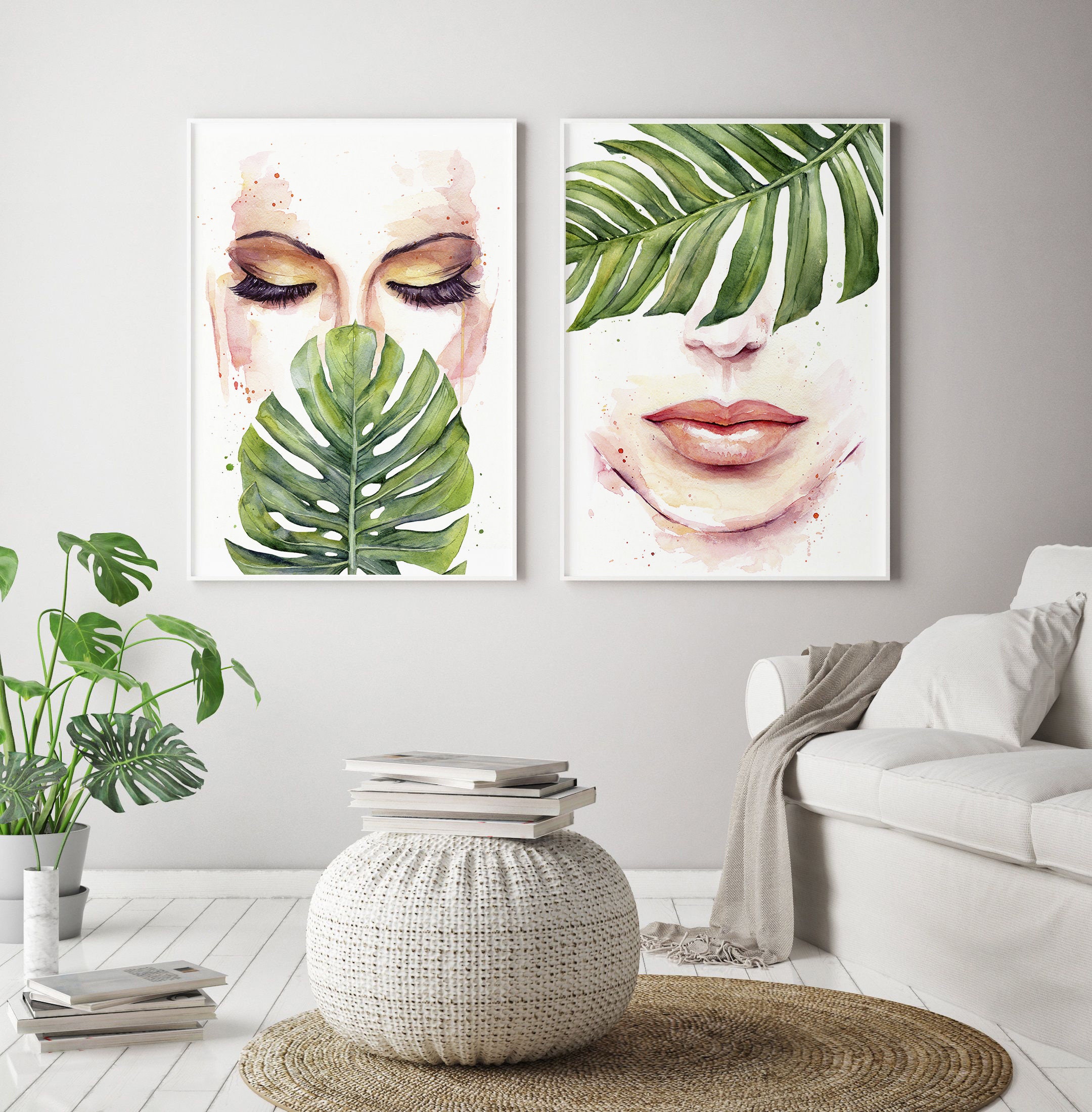 Beauty salon decor Beauty room print set Girly wall art set Etsy
