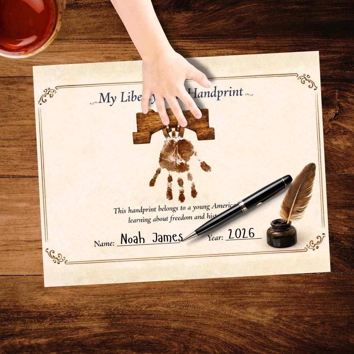 Handprint Bell Liberty Bell Handprint Art 1776–2026, Colonial History Keepsake, Kids ...