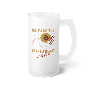Frosted Glass Beer Mug with Unique Design, Craft Beer Lovers Gift, Personalized Beer Stein, Unique Barware, Perfect for Parties
