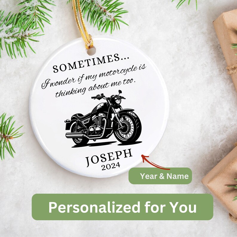 Personalized Motorcycle Owner Ornament Custom Biker Christmas Gift for