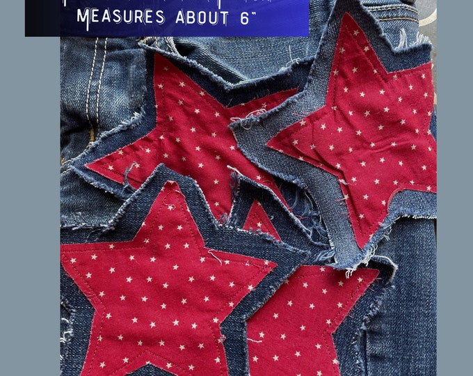 Patriotic Star Patch Americana Hippie Boho Red White Blue Star 4th of ...