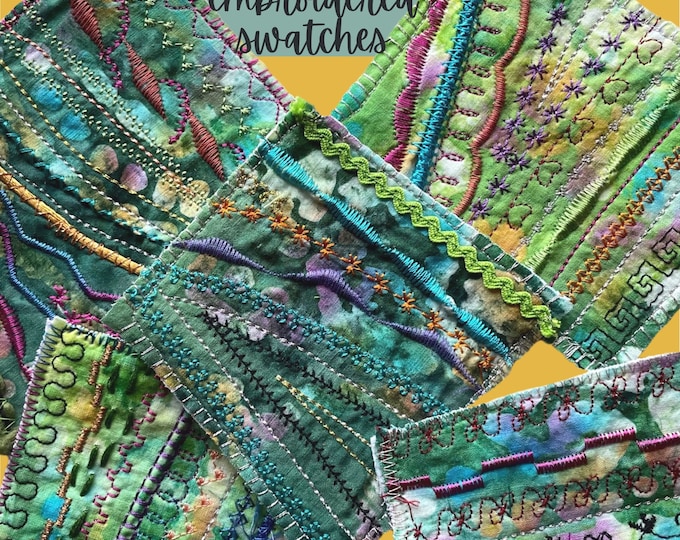 Embroidered Swatches, Embroidered Boho Patches for Junk Journaling