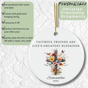 Personalized Christian Friendship Ornament Custom Faith-Based Gift for Friend Religious Prayer Ornament for Friends Christian Christmas Gift