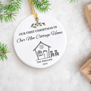 PERSONALIZED Cottage Home Ornament Cottage House Custom Tree Ornament Gift for Someone Who Owns a Cottage Home New Cottage Home Ornament