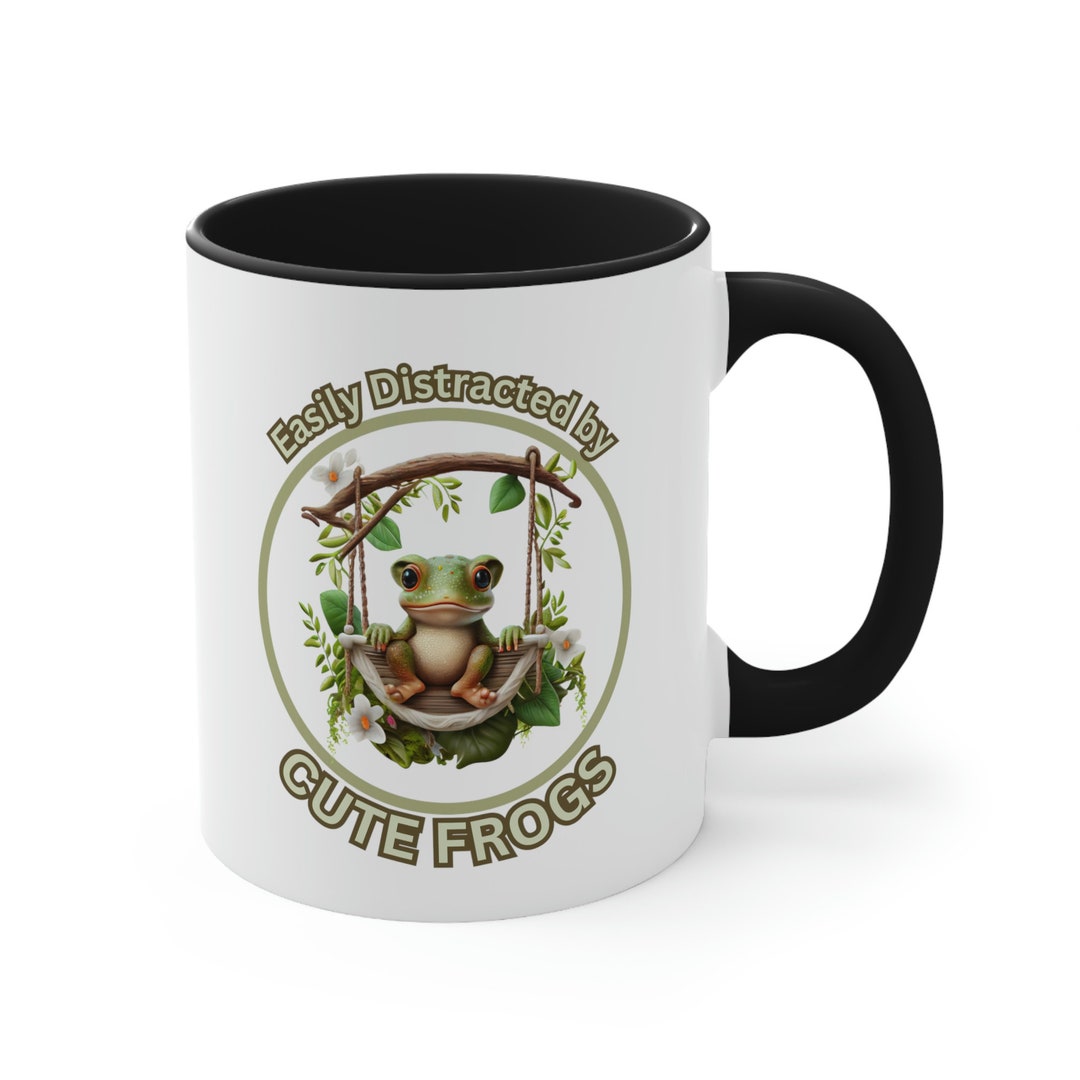 Easily Distracted by CUTE FROGS Coffee Mug, Frog and Toad Mug, Trendy ...
