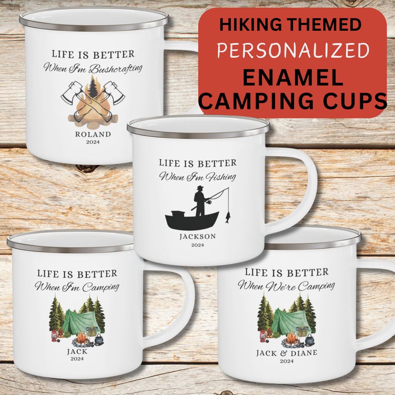 RatherBeOnTheBeach Enamel Bushcraft Mug - Thumbnail 4