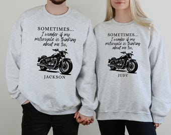 Personalized Motorcycle Sweatshirt Custom Biker Gift Men's and Women's Funny Motorcycle Crewneck Gift for Him Motorcycle Biker Gift for Her