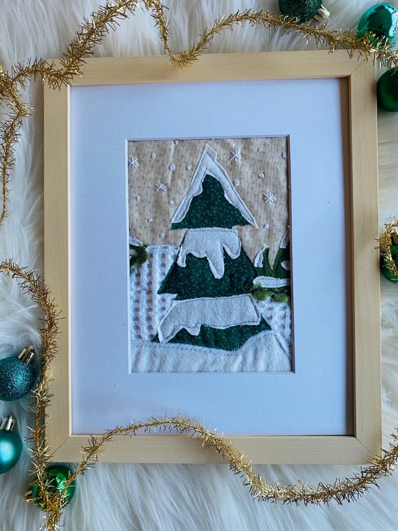 Winter Snow Scene Fabric Wall Art Mixed Media Whimsical Winter Landscape Fabric Wall Hanging Beautiful Snow Scene Made From Fabric Scraps Etsy Canada