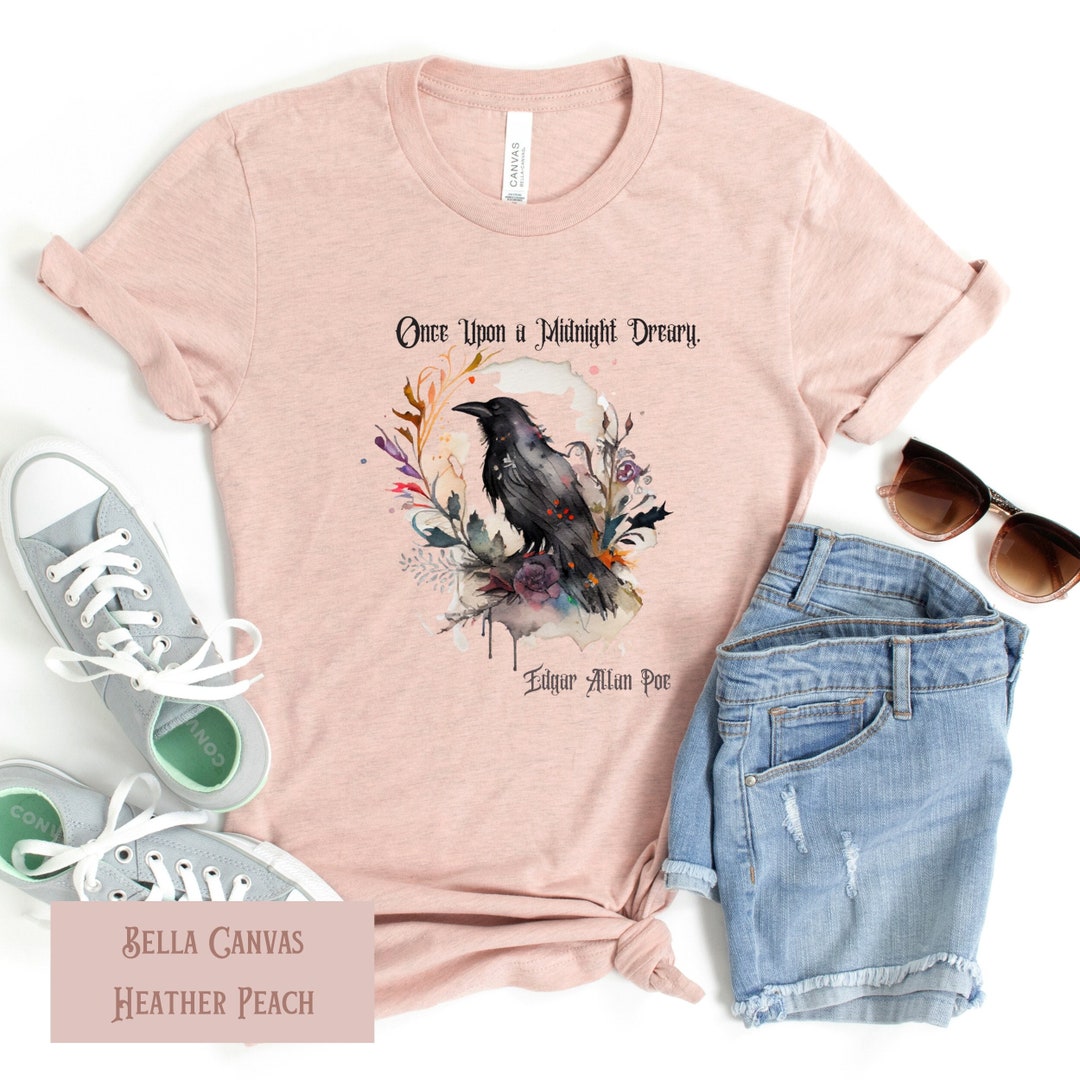 Edgar Allan Poe Nevermore T Shirt The Raven Print Short-Sleeved O-Neck Top Haraj Edgar Allan Poe Nevermore T Shirt The Raven Print Short-Sleeved O-Neck Top Haraj