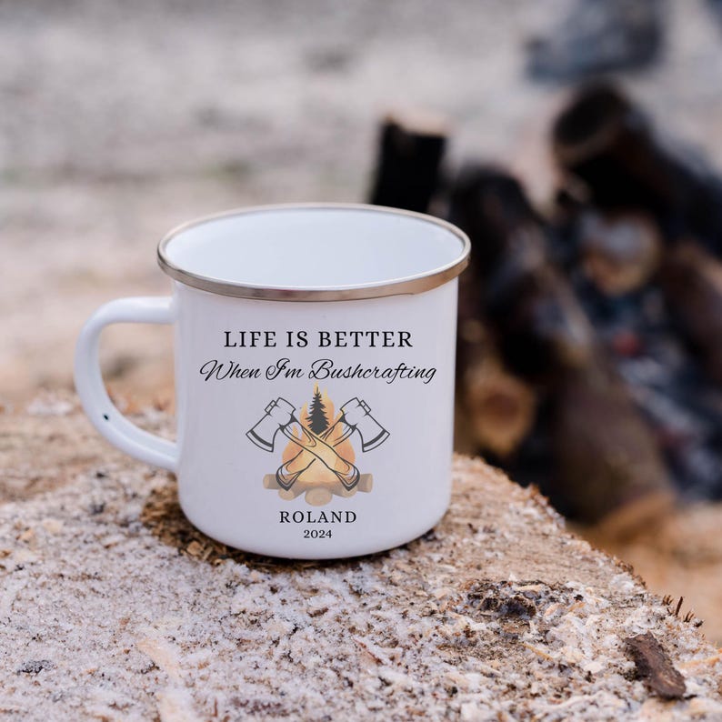 RatherBeOnTheBeach Enamel Bushcraft Mug - Thumbnail 2