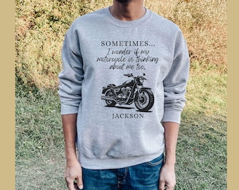 Personalized Motorcycle Sweatshirt Custom Biker Gift Men's and Women's Funny Motorcycle Crewneck Biker Gift for Him Motorcycle Lover Gift