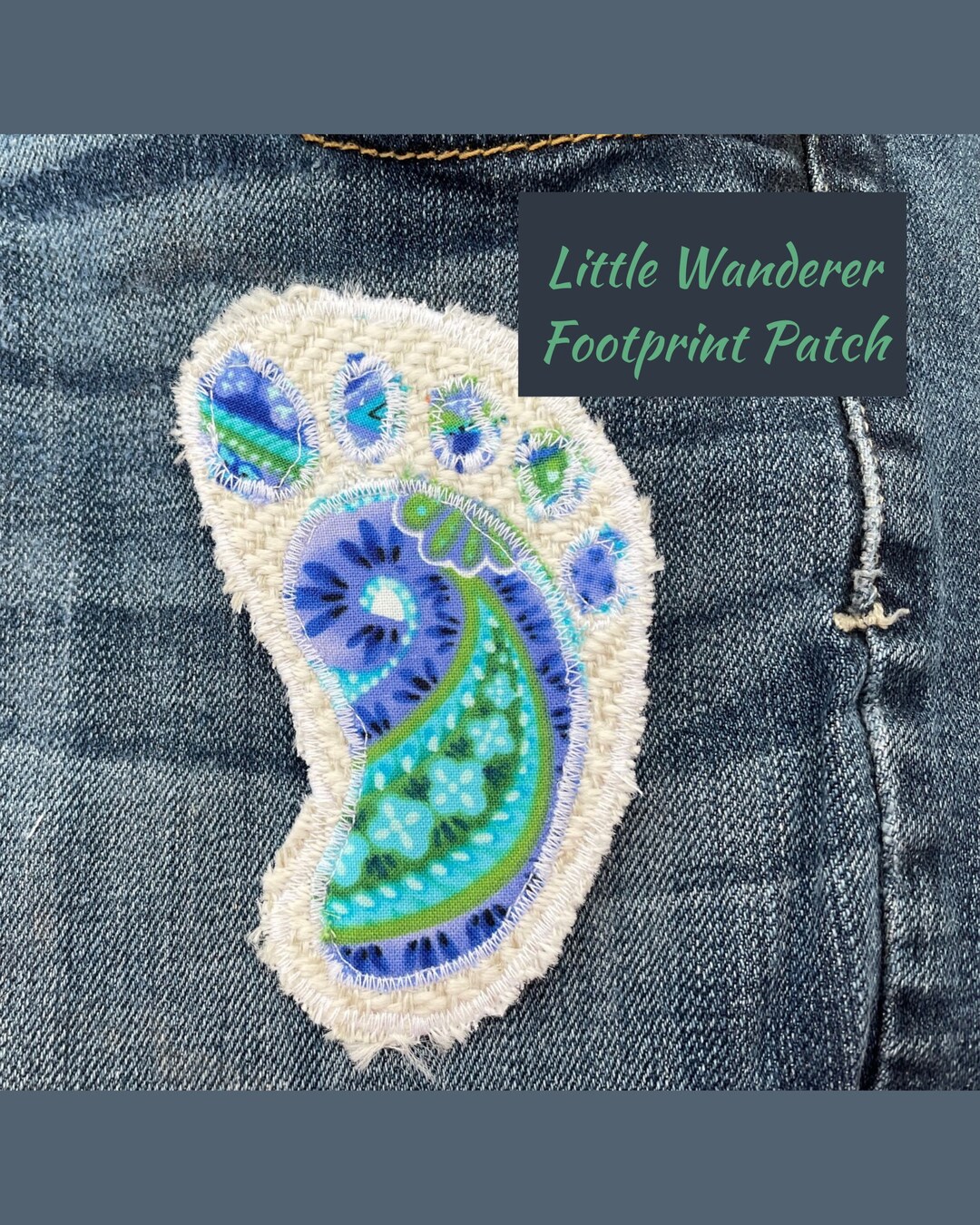 Boho Footprint Patchwork Patch, Colorful Boho Cotton Sew on Patchwork ...