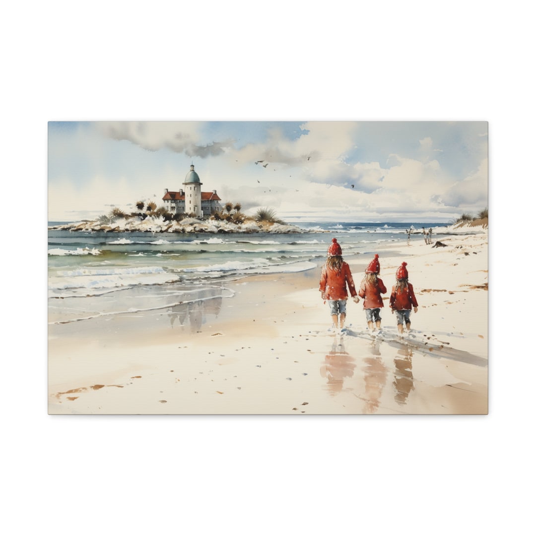 Christmas Winter Beach Coastal Wall Art, - Etsy