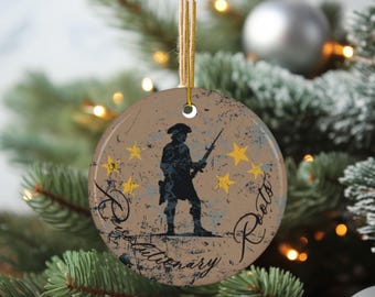 Colonial Patriotic Revolutionary War Soldier Ornament Colonial Soldier Vintage Americana Decor American History Gift Rustic Patriotic Gift