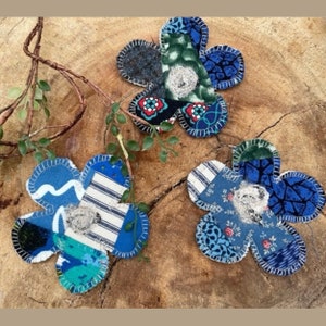 Craftbuddyus 10 Iron on Stick, Sew on Fabric Flower Motifs, Craft, Sewing,  Embroidery Patches 
