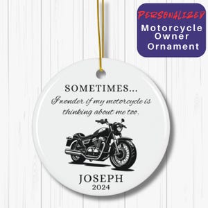 Personalized Motorcycle Owner Ornament Custom Biker Christmas Gift for Him Motorbike Rider Keepsake Biker Dad Gift Funny Motorcycle Gift