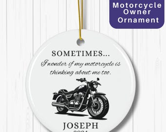 Personalized Motorcycle Owner Ornament Custom Biker Christmas Gift for Him Motorbike Rider Keepsake Biker Dad Gift Funny Motorcycle Gift