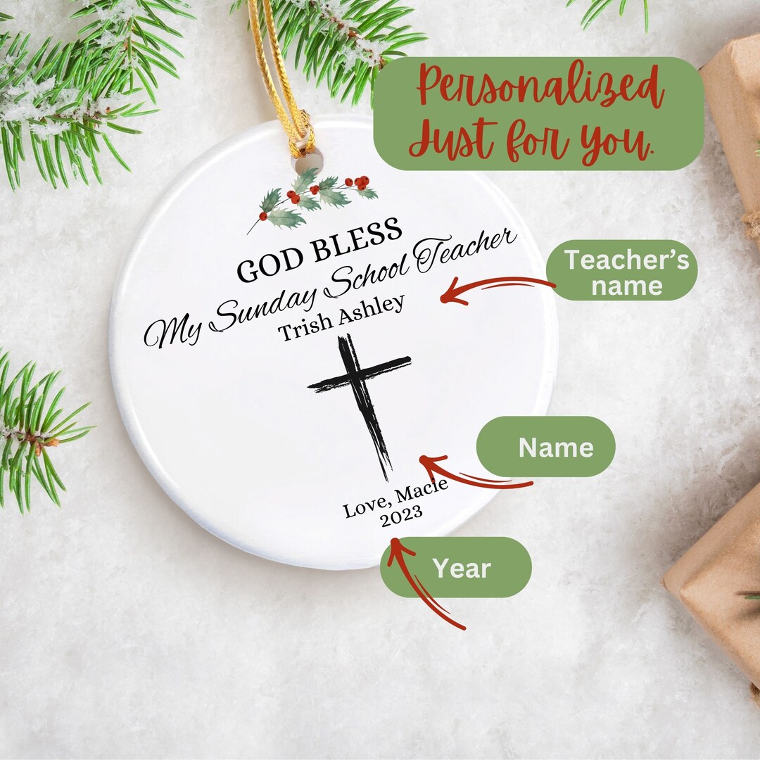Sunday School Teacher Gift Sunday School Teacher Ornament Custom