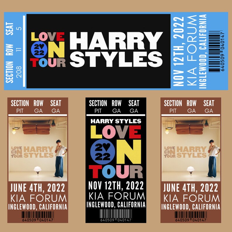 Harry Styles Love on Tour Customized Concert Ticket Etsy UK
