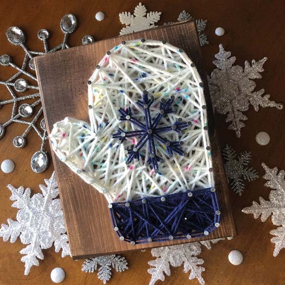 Download Diy Mitten Mini String Art Kit Christmas Nail Art Kit Etsy PSD Mockup Templates