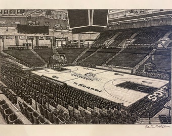 PRINT Drawing of McCarthy Arena Gonzaga Bulldogs Basketball Spokane