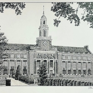 PRINT Drawing of Oklahoma State Campus Cowboys Stillwater OK